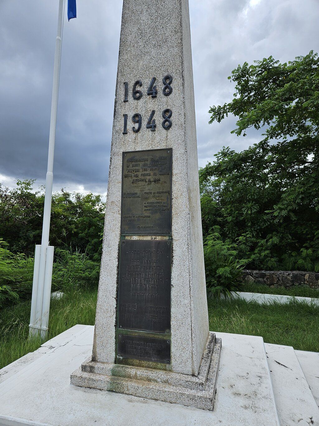 The Border Monument between Dutch Sint Maarten and French Saint-Martin, a stop on Sunita Tours island tours
